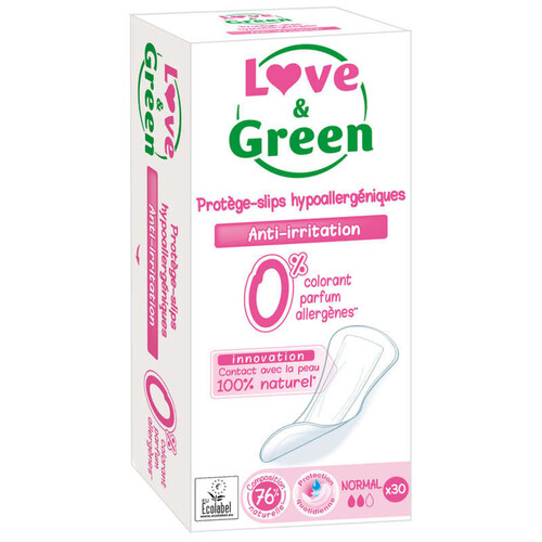 Love & Green Protège-Slips Hypoallergéniques Normal x30