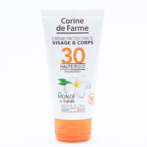 Corinne de Farme Crème Protectrice Visage & Corps SPF30 au Monoï de Tahiti 50ml