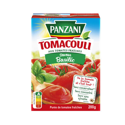 Panzani Tomacouli Purée de tomates fraîches au basilic 200g