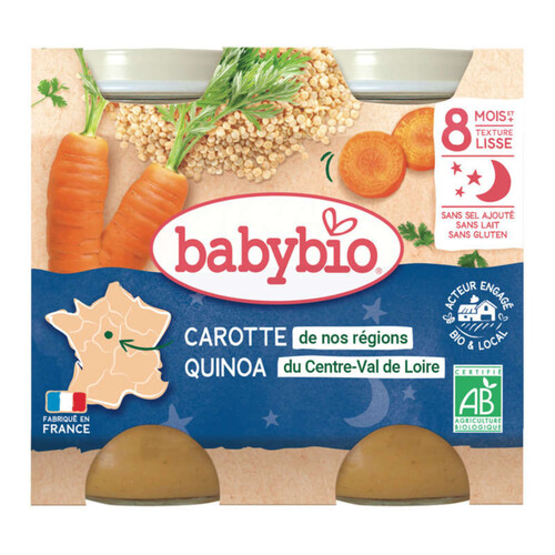 Babybio Mouliné de Carotte des Landes & Quinoa 2x200g