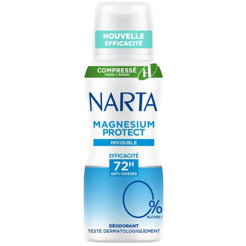 Narta Déodorant Magnesium Protect Invisible Efficacité 72H Anti-Odeurs 100ml