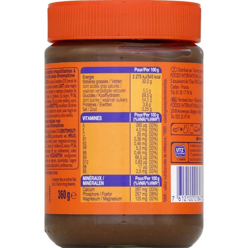 Ovomaltine Pâte à tartiner Crunchy 360g