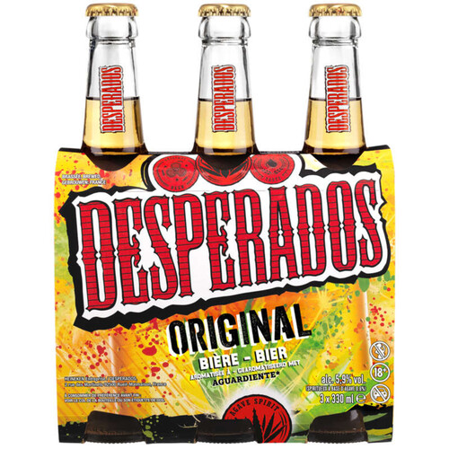 Desperados Original Bière aromatisée à un spiritueux à base d'agave 3X33cl