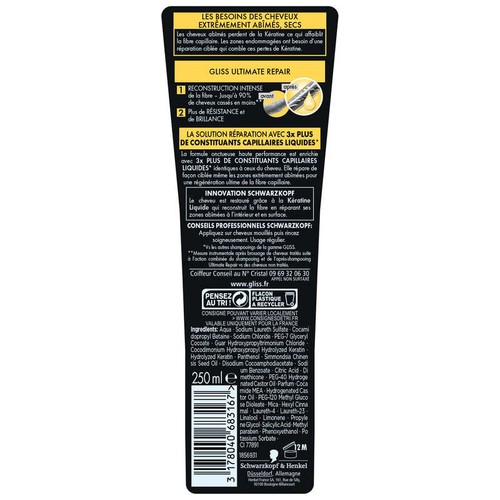 Schwarzkopf Gliss Shampooing Ultimate Repair 250ml