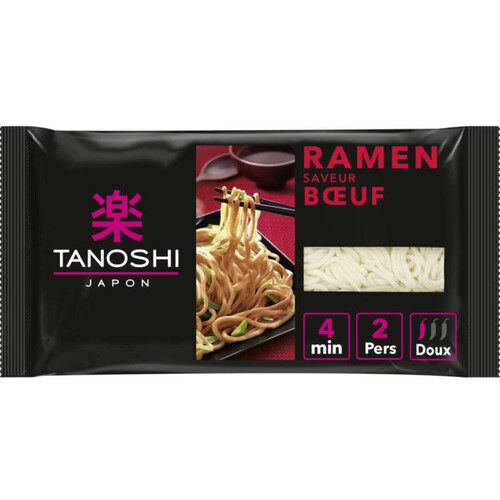 Tanoshi Ramen boeuf, nouilles Japonaises précuites 360 g.