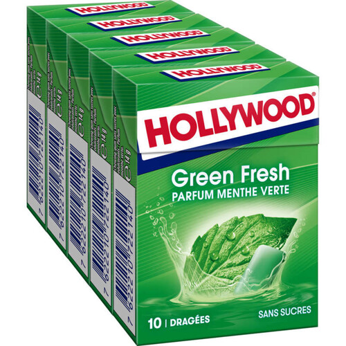 Hollywood Green Fresh Chewing-gum Menthe Verte sans sucres 70g
