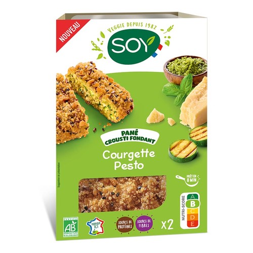 Soy pané Crousti Fondant Courgette & Pesto Bio 2x80g