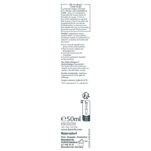 Eucerin UREAREPAIR Crème Visage 5% d'Urée 50ml