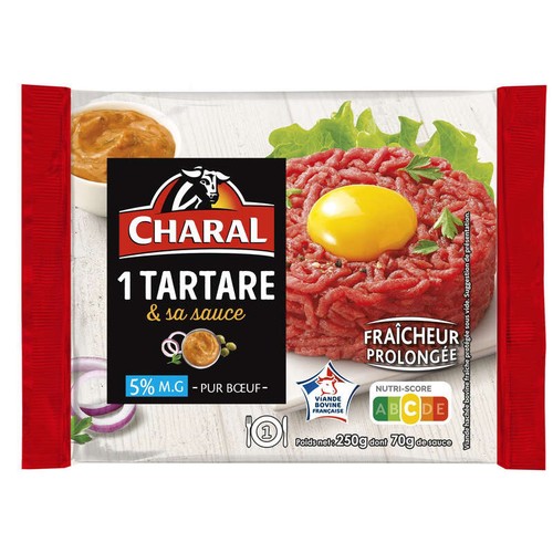 Charal Tartare pur Bœuf , 5% de Mg 250g