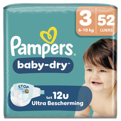 Pampers Baby-Dry Taille 3 - 6kg-10kg – x52 Couches