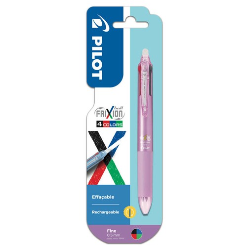 Pilot Roller Frixion Ball 4 couleurs Rose