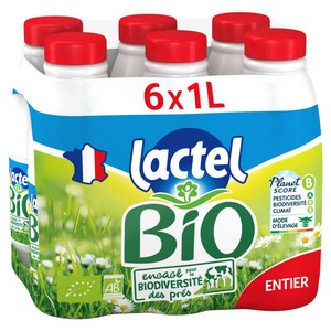 Lactel Lait Entier Bio 6x1L
