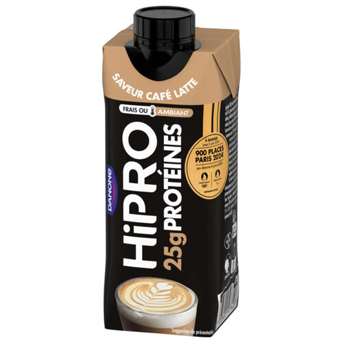 Hipro yaourt à boire UHT saveur café latte 345g