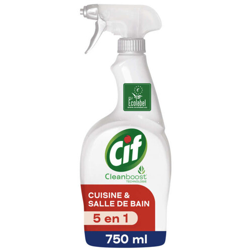 Cif Cleanboost Spray Nettoyant Cuisine & Salle de Bain 750ml