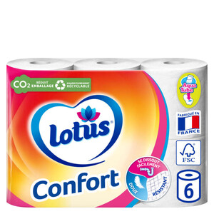 Lotus Papier Toilette Confort Blanc X6 Rouleaux