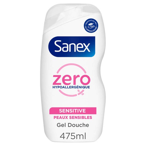 Gel douche hypoallergénique Sanex Zero% Sensitive - 475ml