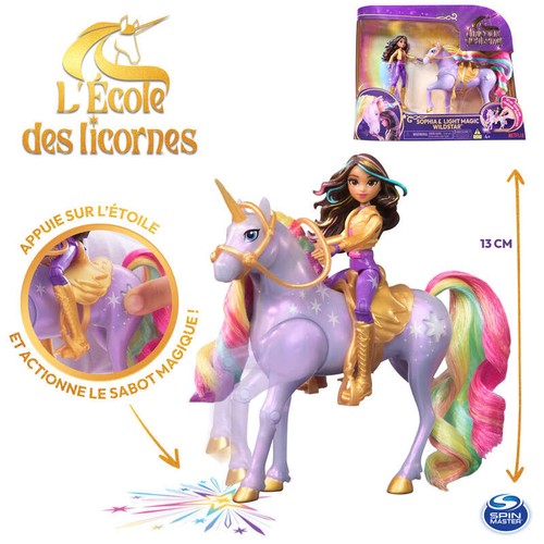 Spin Master l'école des licornes poupée Sophia et wildstar magic light