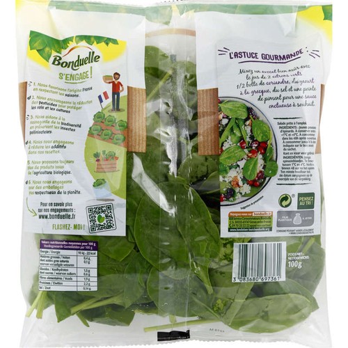Bonduelle épinard en sachet 100g