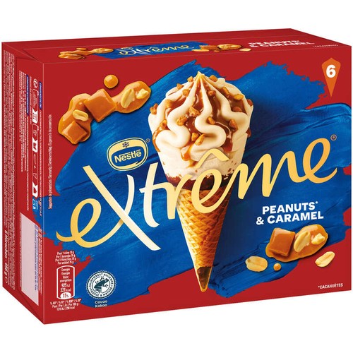 Extrême Cône glacé Cacahuètes et Caramel x6