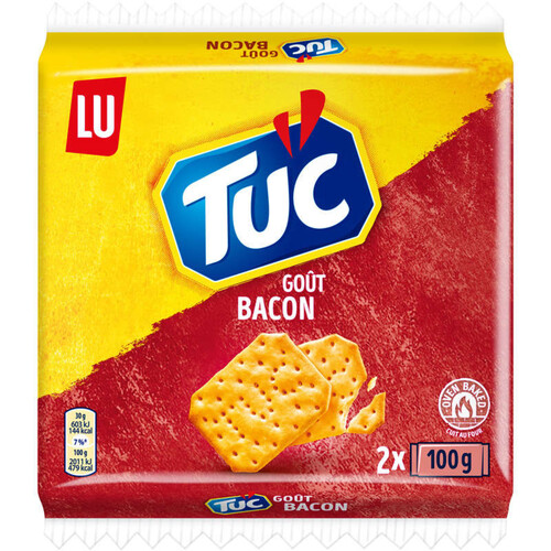Lu Tuc Biscuits Apéritifs Crackers Bacon 2x100g