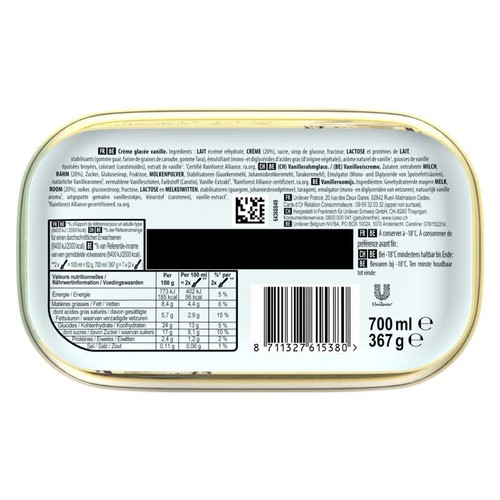 Carte D'Or Ice Cream Dessert Vanille de Madagascar 367g