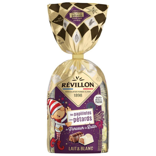 Révillon Les Papillotes Avec Des Pétards De Farceur Le Lutin Lait & Blanc 300g