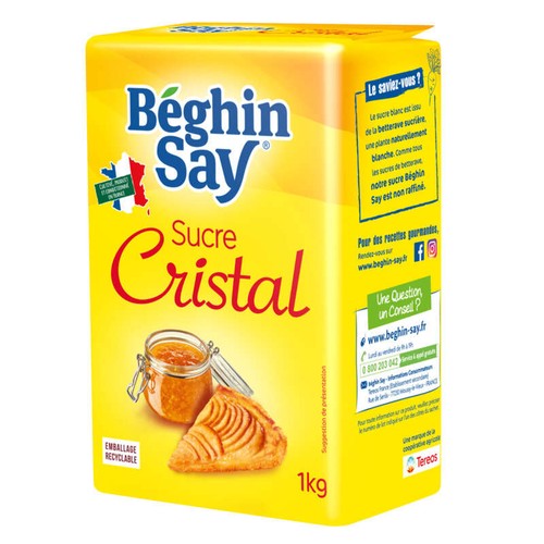 Beghin Say Sucre Cristal En Poudre 1kg