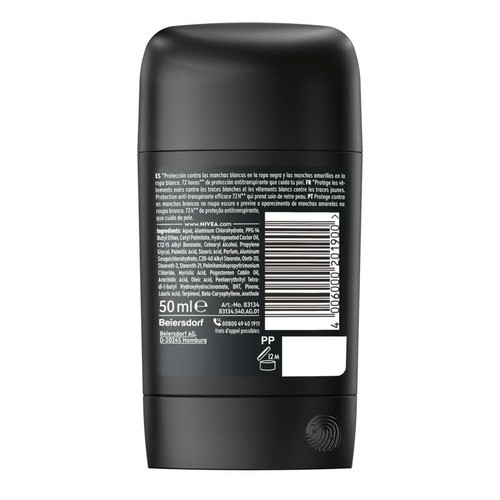 Nivea Men Déodorant Stick Anti-transpirant 72H Black & White 50ml