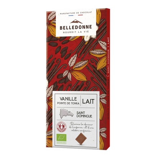 Belledonne Tablette chocolat au lait vanille tonka Bio 100g