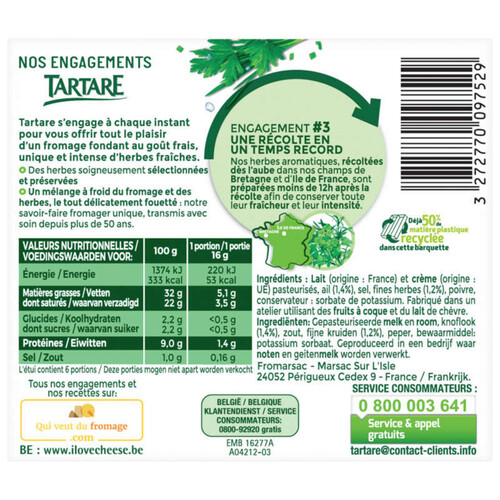 L'Original Tartare Ail & Fines Herbes 6 Portions 96g