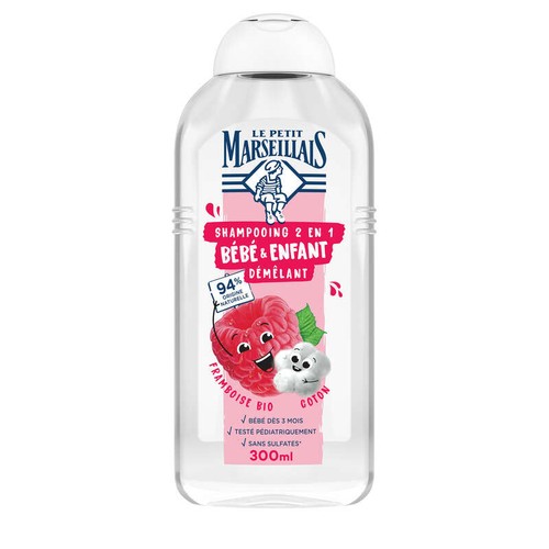 Le Petit Marseillais Shampooing Bébé Framboise et Coton 300ml