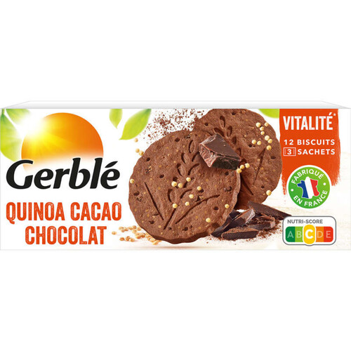 Gerblé Biscuit Quinoa Cacao, Aux Germes De Blé & Maïs 132G