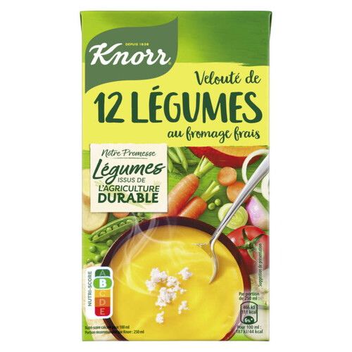 Knorr Soupe Liquide Velouté de 12 Légumes Fromage Frais 1L