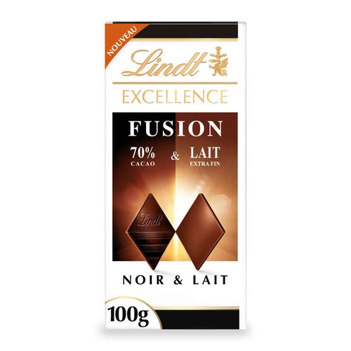 Lindt Excellence Fusion Noir 70% Et Lait 100g