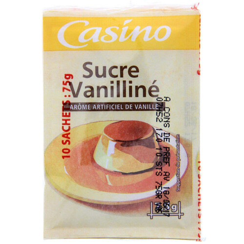 Casino Sucre vanilliné - Arôme artificiel de Vanille - 10 sachets - 10x7,5g