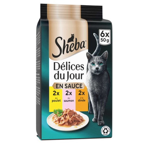 Sheba Délices du Jour en sauce au Poulet et saumon 6x50g