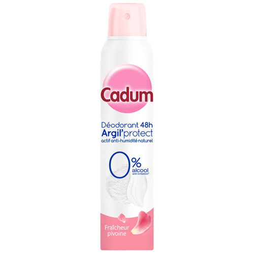 Cadum Déodorant Spray 48h Argil'Protect Fraîcheur Pivoine 200ml