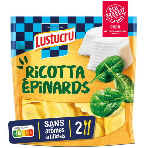 Lustucru Pâtes Fraîches Girasoli Ricotta Epinard le sachet de 250g