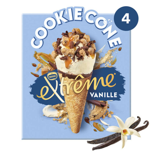 Extrême Cookie Cônes Vanille x4 284g