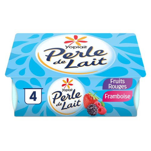 Yoplait Perle De Lait Fruits rouges Yaourt Brassé pots 4x125g