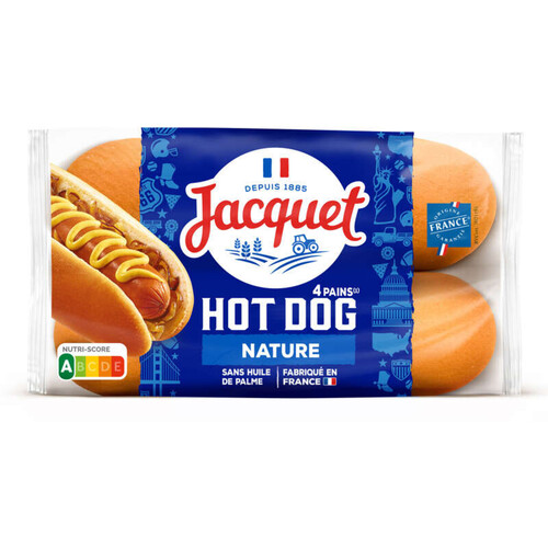 Jacquet Pains spéciaux pour hot dogs 240g