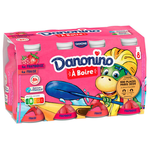 Danonino Yaourt à boire fraise framboise 8x100g