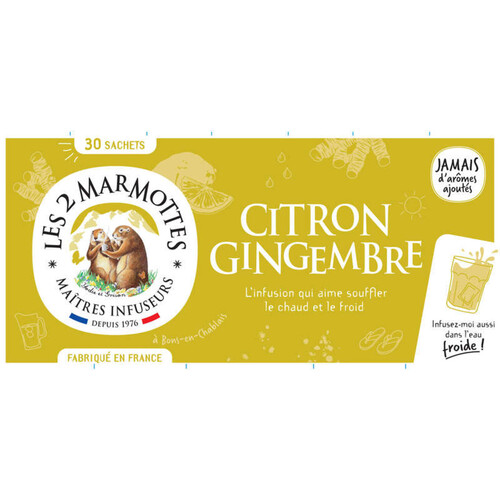 Achat / Vente Les 2 Marmottes Infusion Citron Gingembre, 30 sachets