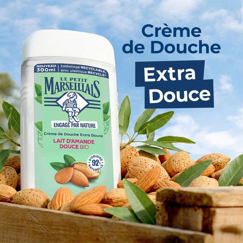 Le Petit Marseillais Crème de douche extra doux Lait d’amande douce Bio 300ml