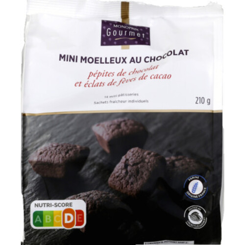 Monoprix Gourmet Mini Moelleux Au Chocolat, Pépites De Chocolat 210G
