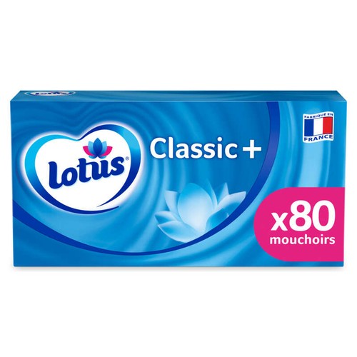 Lotus Boîte Mouchoirs Classic+ Pur Blanc x80