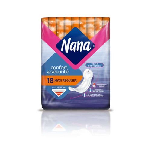 Nana Serviettes Hygiéniques Maxi Normal X18