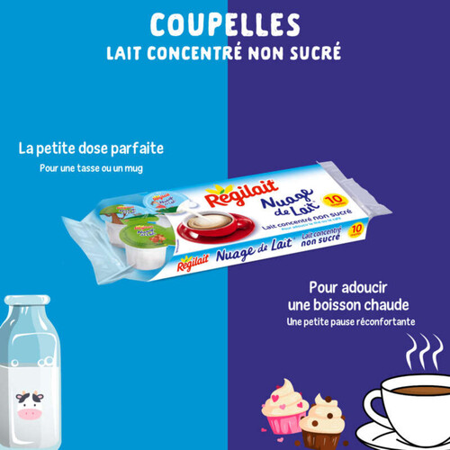 Régilait Nuage De Lait Concentré Non Sucré 10x7.5g