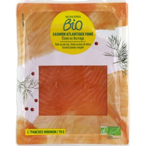 Monoprix Bio Saumon Atlantique Fumé 70g