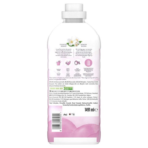 Lenor Fleur de Jasmin Adoucissant Fraîcheur Légère et Longue Durée 71 lavages